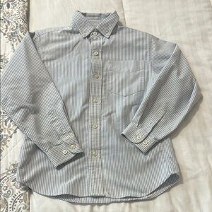 Lands' End Blue and White Striped Shirt